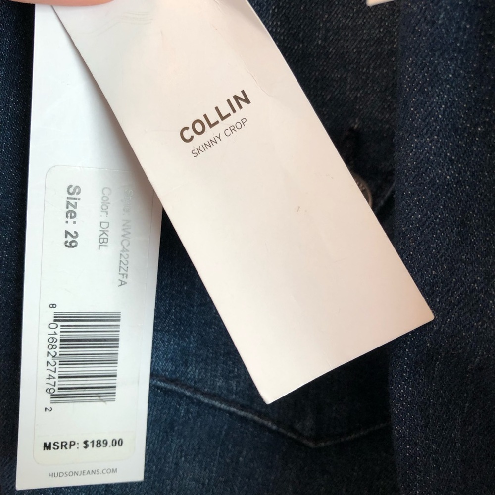 Hudson Collin Skinny Crop Raw Hem Size 26 NWT - Picture 8 of 8